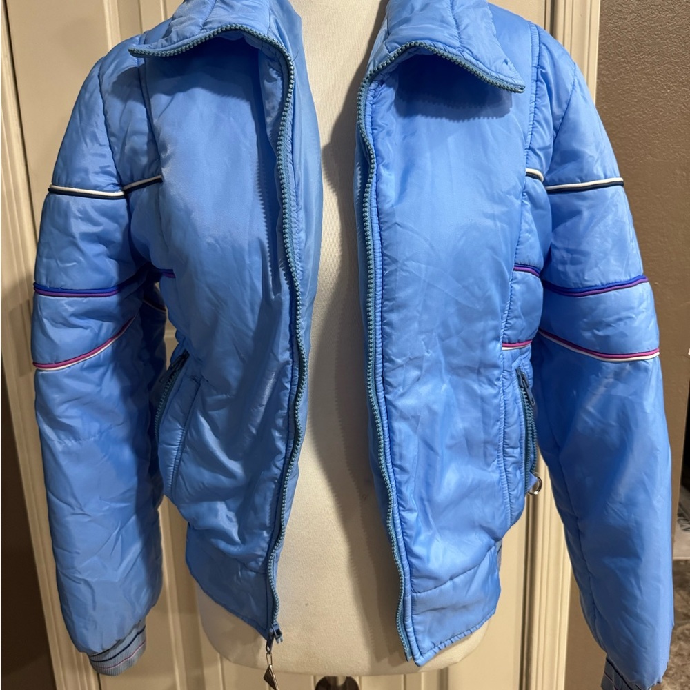 Women's vintage Light Blue snuggler Ski Jacket
